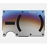 Ridge Wallets for Men Compatible with Magsafe - Slim Minimalist Compact Wallet and Card Holder, RFID Protected Front Pocket Wallets for Men with Integrated Cash Strap (Burnt Titanium)