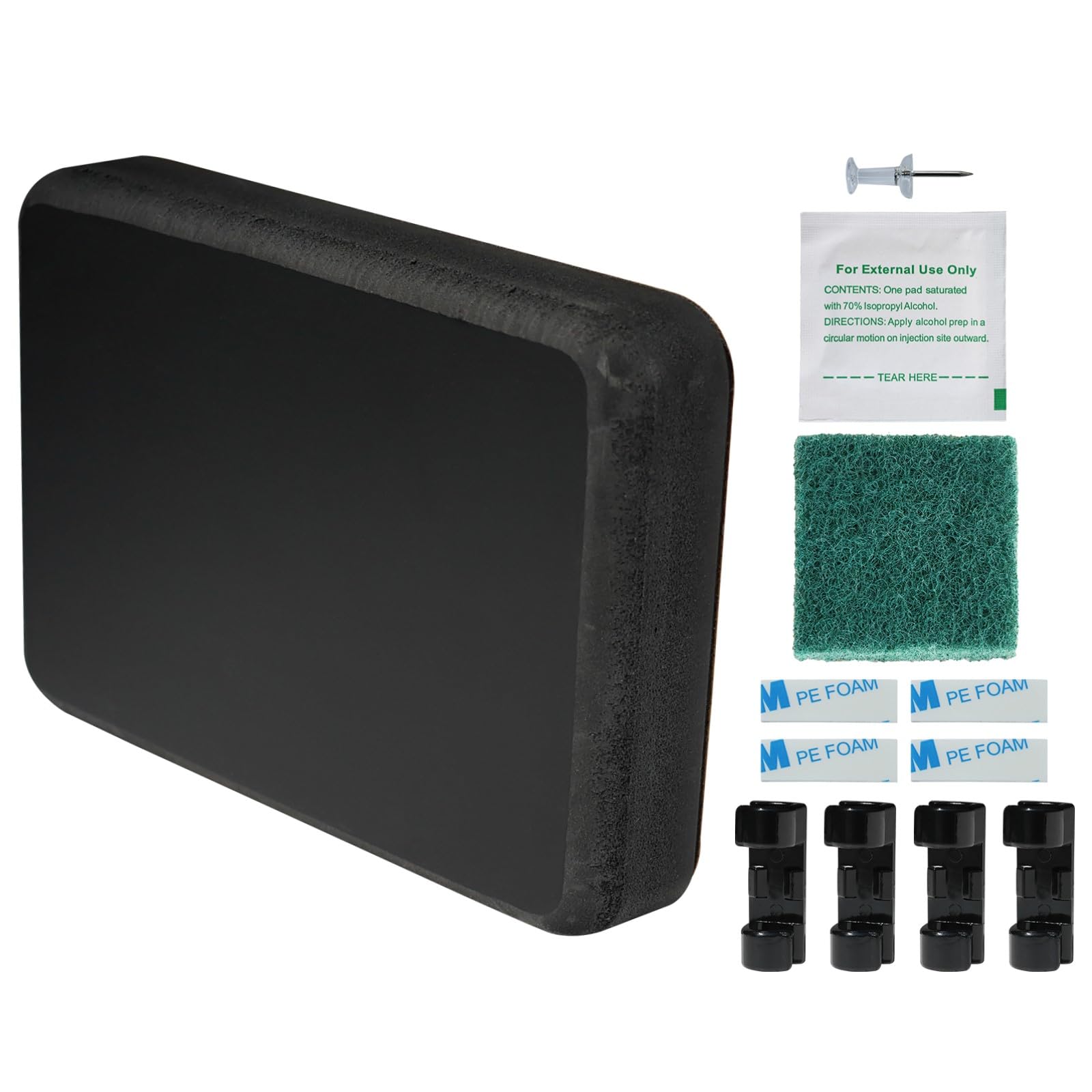 Photo 1 of Black - Jumbo Size 6.5" x 4.75" x 0.87" Stern Pad, Screwless Transducer Mounting Plate kit, Marine-Grade Transducer Mounting Board Hardware Kit(for Large 3D Scan Transducers)