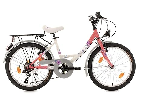 KS Cycling Fahrrad Kinderfahrrad Dacapo Florida RH 34 cm, Weiß/Rosa, 20 Zoll, 400D