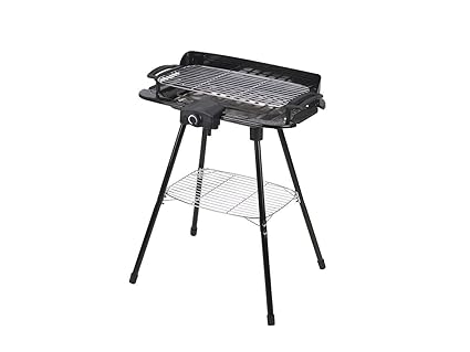 2in1 Barbeque Elektro Stand-und Tischgrill mit Ablage grosser Grillost 45 x 22 cm inkl. Grillzange