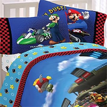 Amazon.com: Super Mario Brothers Full Comforter & Sheet Set (5 Piece ...