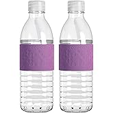 Copco 16 oz Hydra Reusable Water Bottles, Set of 2 – Clear Tritan with Non-Slip Sleeve & Spill-Resistant Lid for School, Gym & Travel, Lightweight Plastic Drinkware for Daily Hydration (Purple)