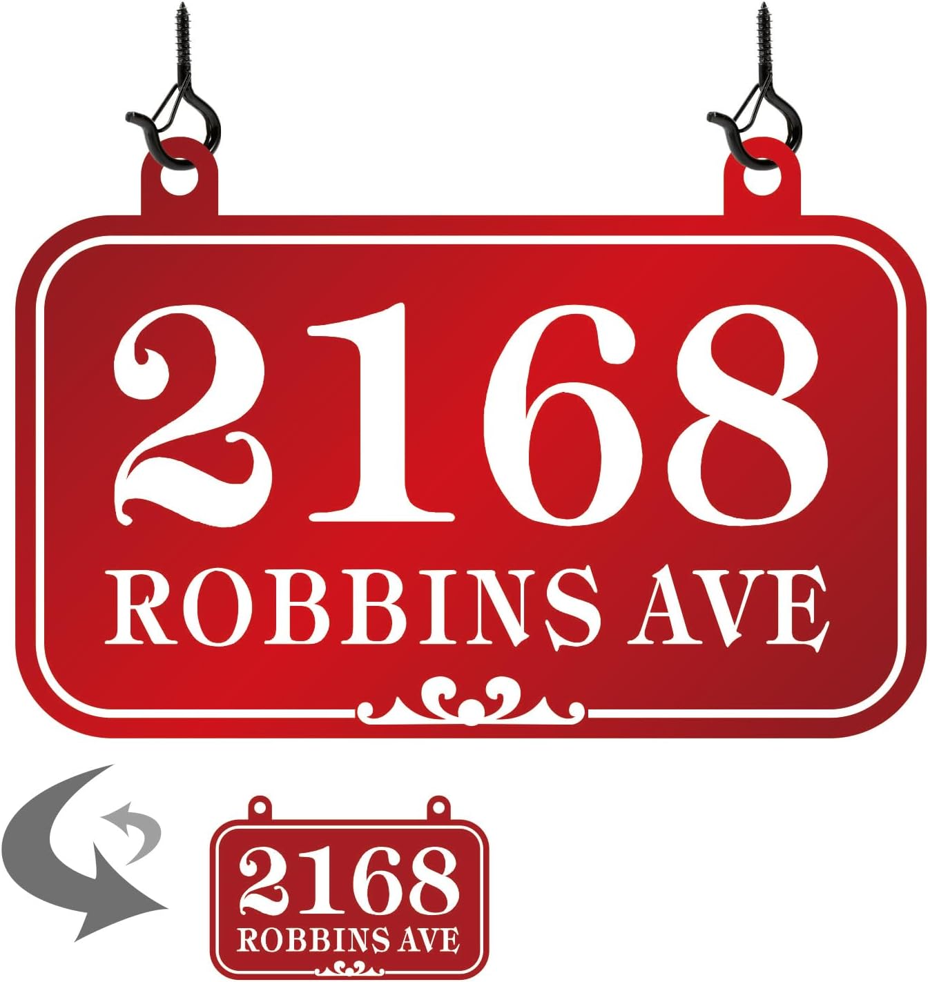 Plaques & Wall Art - Hanging Address Plaque Sign - Personalized House Number Sign Plaque,Address Sign,House Address Numbers for Outside House,Mailbox Post,Lamp Post,Pillar,Drive Way - Reflective 911 Visibility Double Sided with Hooks 10.1