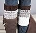 Fullkang Women Leg Warmers, Winter Jacquard Knitted Mixed Color Socks Boot Cover (Brown)