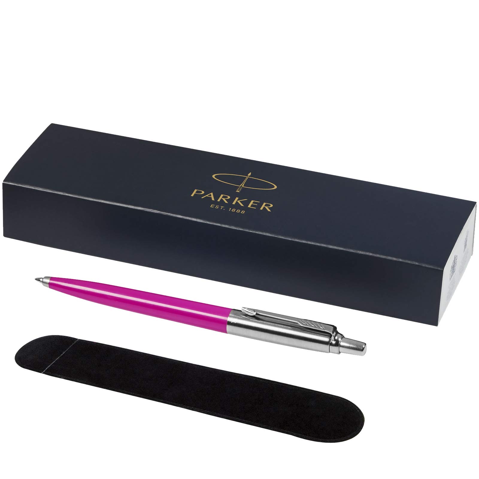 PARKER -"Jotter Ballpoint Pen with Velvet Pouch in Gift Box - black ink (magenta)