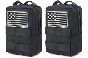 2 Pack Molle Pouches - Tactical Compact Water-Resistant EDC Pouch Bag Small Utility Pouch