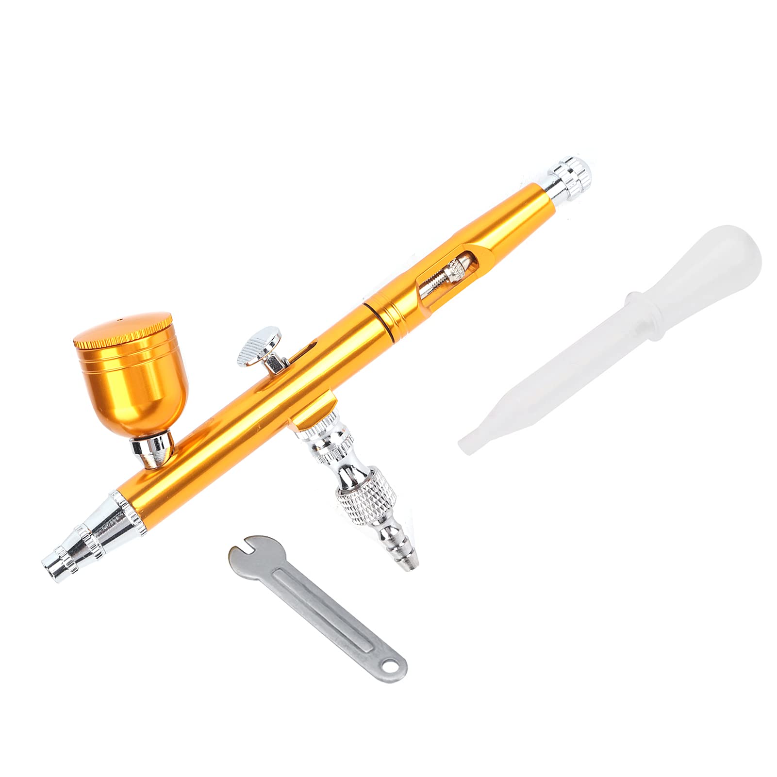 Paint Spray Pen 0.3mm Multi-Purpose Dual Action Feed Airbrush Kit Spray Air Brush Gun Tattoo Nail Tool(Yellow)