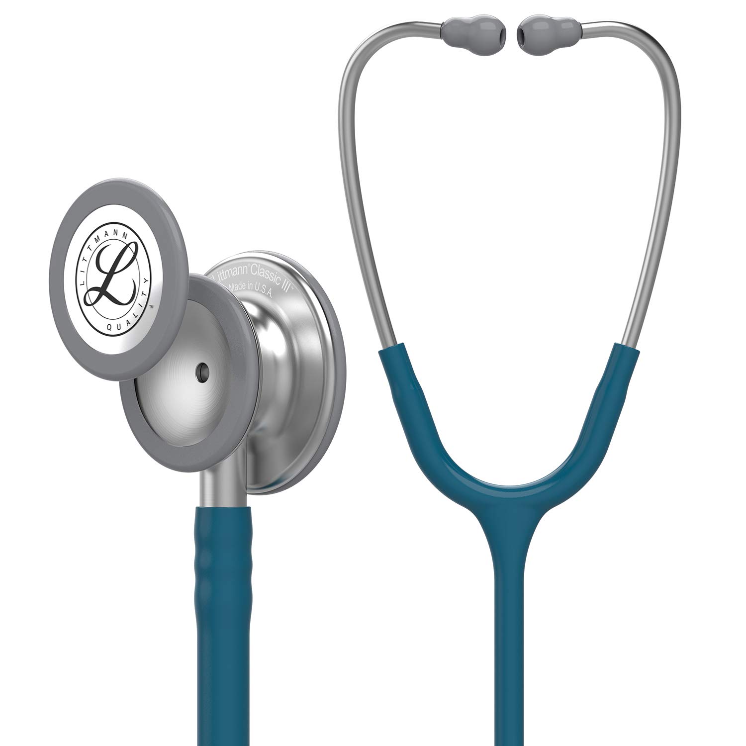 Photo 1 of 3M Littmann Classic III Monitoring Stethoscope, 5623, More Than 2X as Loud, Weighs Less, Stainless Steel Chestpiece, 27" Caribbean Blue Tube