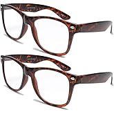 2 Pairs Deluxe Reading Glasses - Comfortable Stylish Simple Readers Magnification (2 tortoise pair, 1.50)