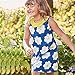 HILEELANG Little Girls Cotton Dress Sleeveless Casual Summer Sundress Flower Printed Jumper Skirt