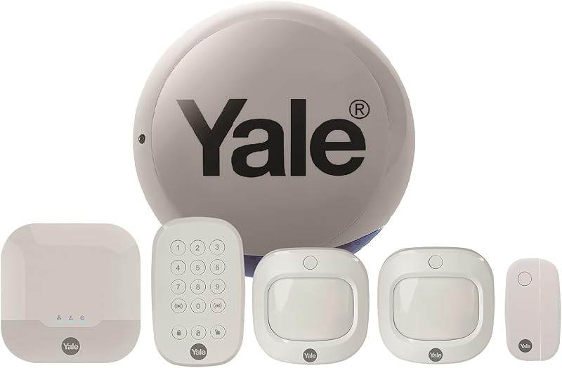 Yale IA-320G Sync Smart Home Alarm 6 Piece Kit Grey Siren Hub Contacts