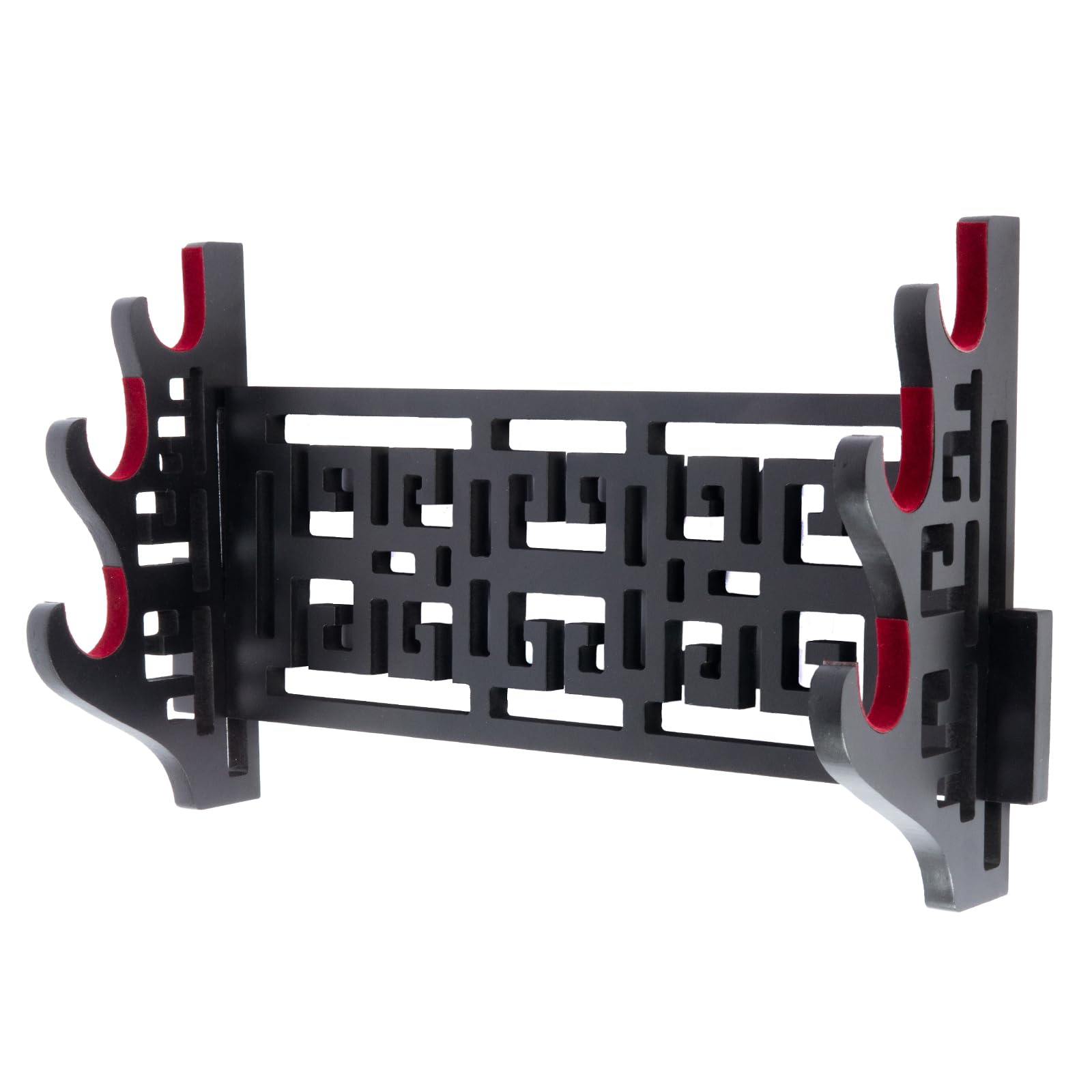 Ljxquisite 3-Tier Velvet Padded Wall Mount Sword Stand - Katana, Wakizashi, Samurai Sword Display Rack