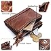 Leather RFID Blocking Bifold Wallets for men, Men's Genuine Leather Card Holder Purse Zipper Coin Pocket Double Zipper Bifold Wallet