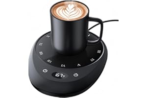 MEION Coffee Mug Warmer for Desk, Coffee Cup Warmer, 4 Temp Settings & 1-12H Timer, Coffee Warmer with Auto Shut Off Smart Gravity Sensor, Beverage & Candle Warmer Coffee Gifts Accessories(Black)