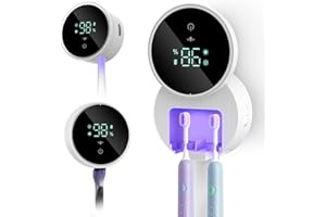 KENEO UV Toothbrush Sanitizer & Dryer with Smart LED Display, 60°C (140°F) Hot Air Drying & UV-C Sanitization, Hands-Free Sen