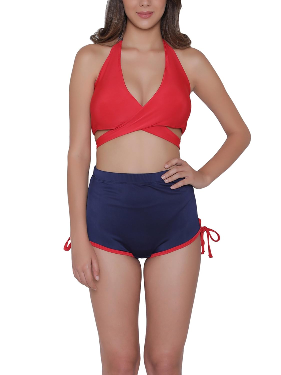 clovia women's padded halter top & bikini swimsuit