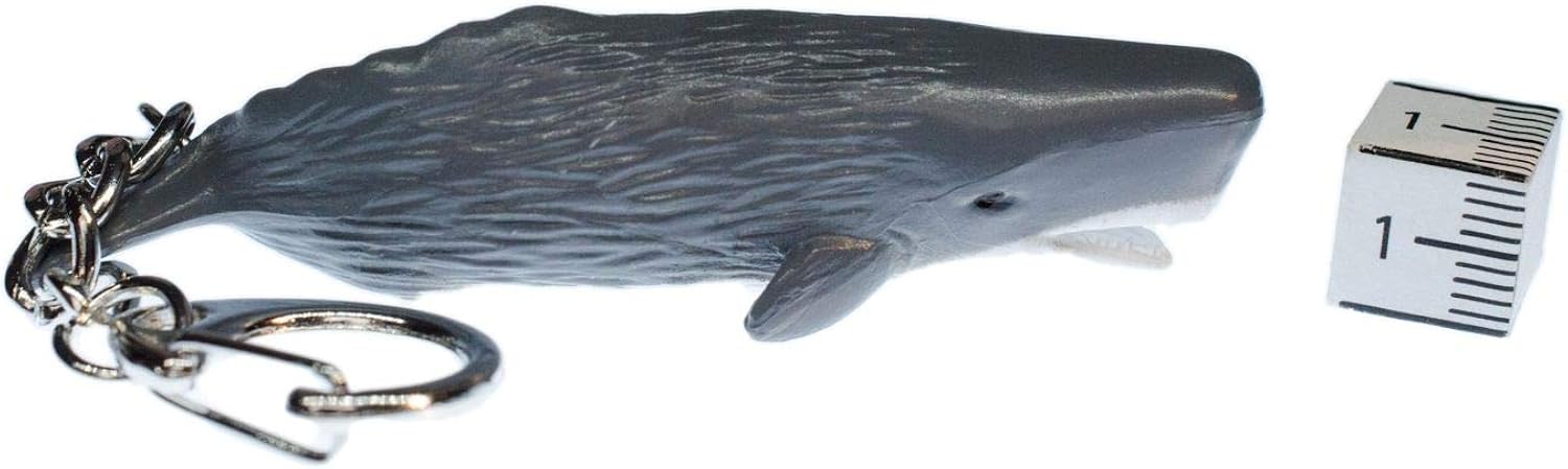 Miniblings Sperm Whale Key Ring Chain Keychain Ocean Seafood Gray Trumpet, 7,5cm - Image 3