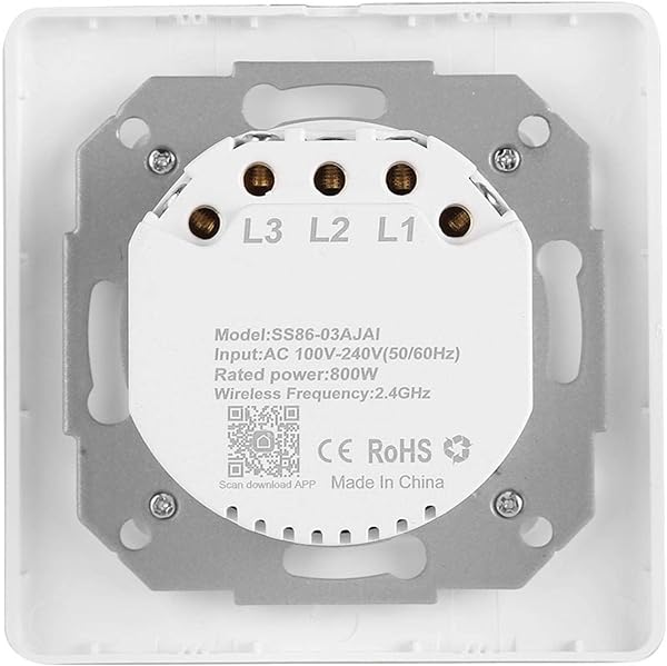 Smart Switch 100 240V WiFi Phone Control remoto Interruptor de pared de alta resistencia para AlexaGoogle HomeIFTTT EU Plug3 keys