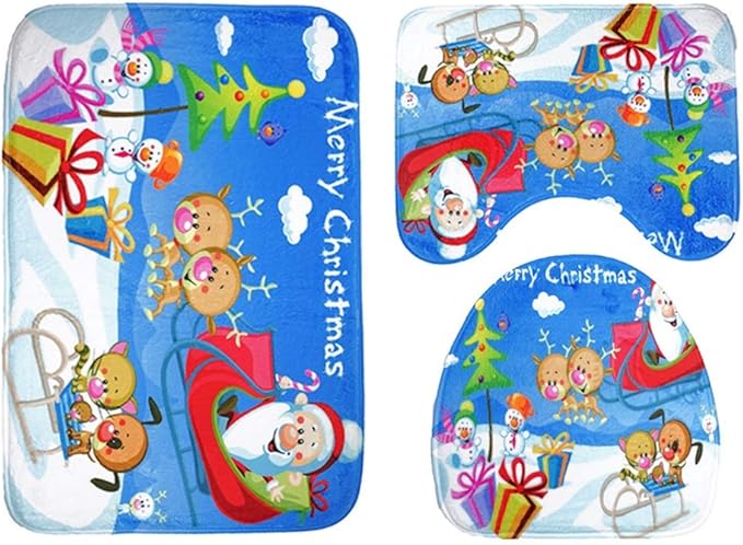 WHSS Patrón De Renos De Dibujos Animados De Santa Claus No Se Apaga La