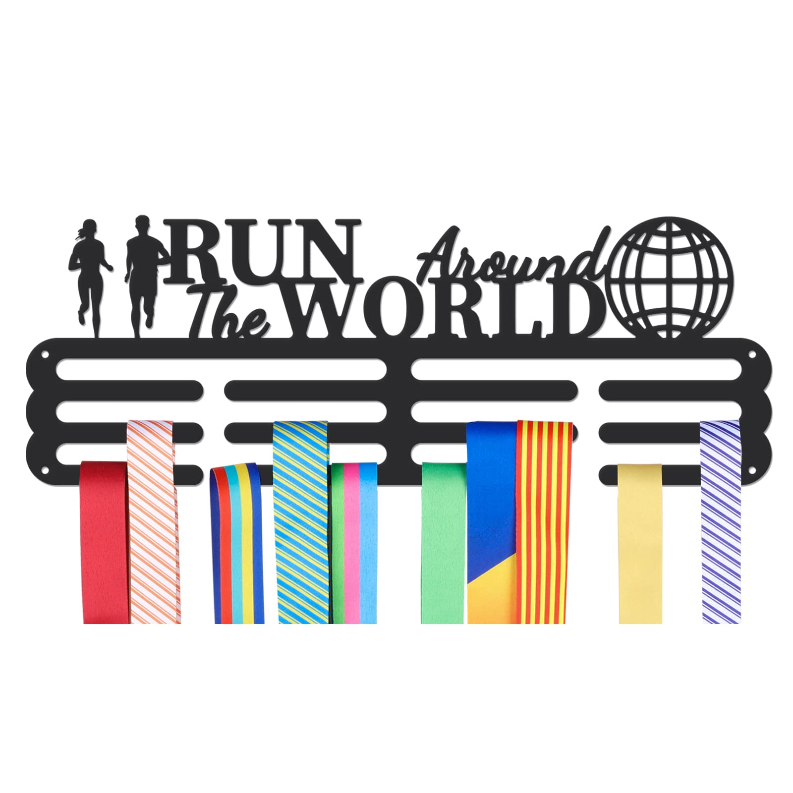 NBEADS Medals Hanger Display Holder Rack, Run Around the World Medals Display Wall Mounted Frame Sports Medal Holder Racks for Competition Medal Wall Hanging Display