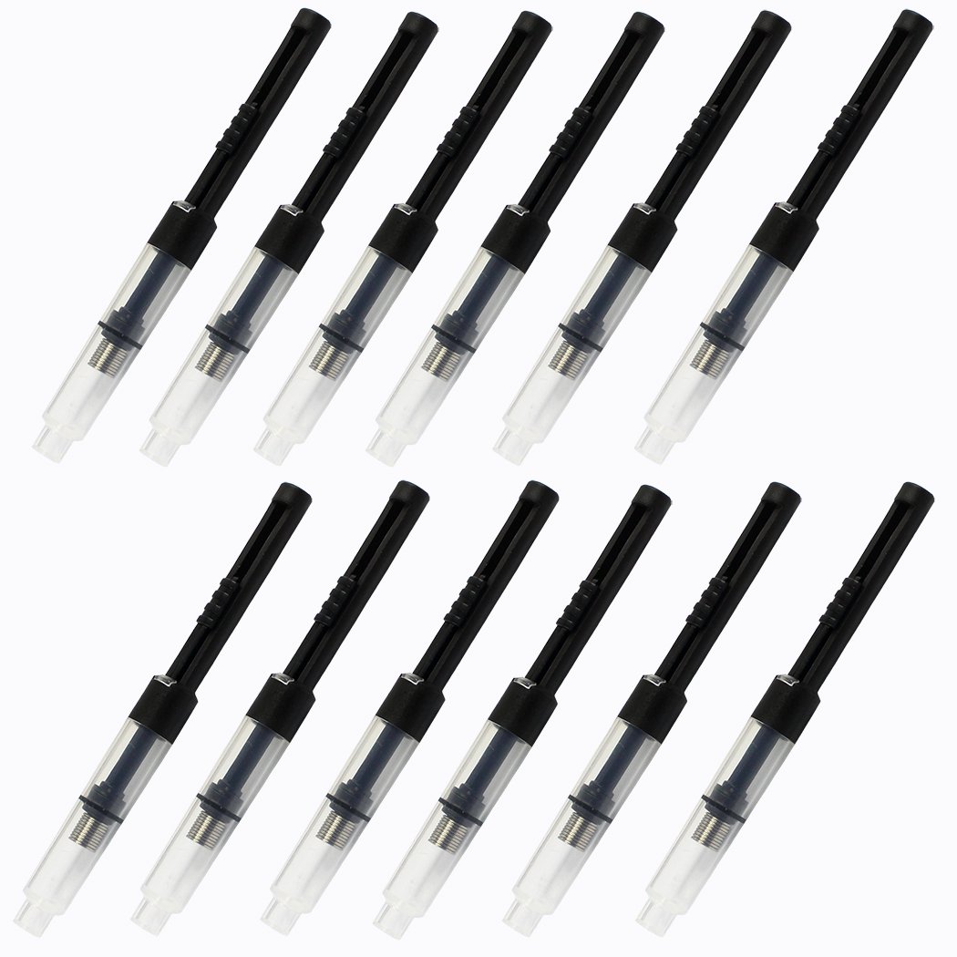 Zoohot 12 Pcs Universal Fountain Pen Ink Converter Standard Push Fill