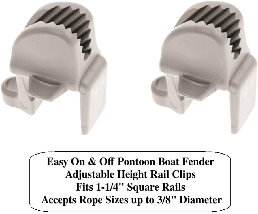 Amazon Com Easy On Off Pontoon Boat Fender Adjustable Height Rail Clips Sports Outdoors