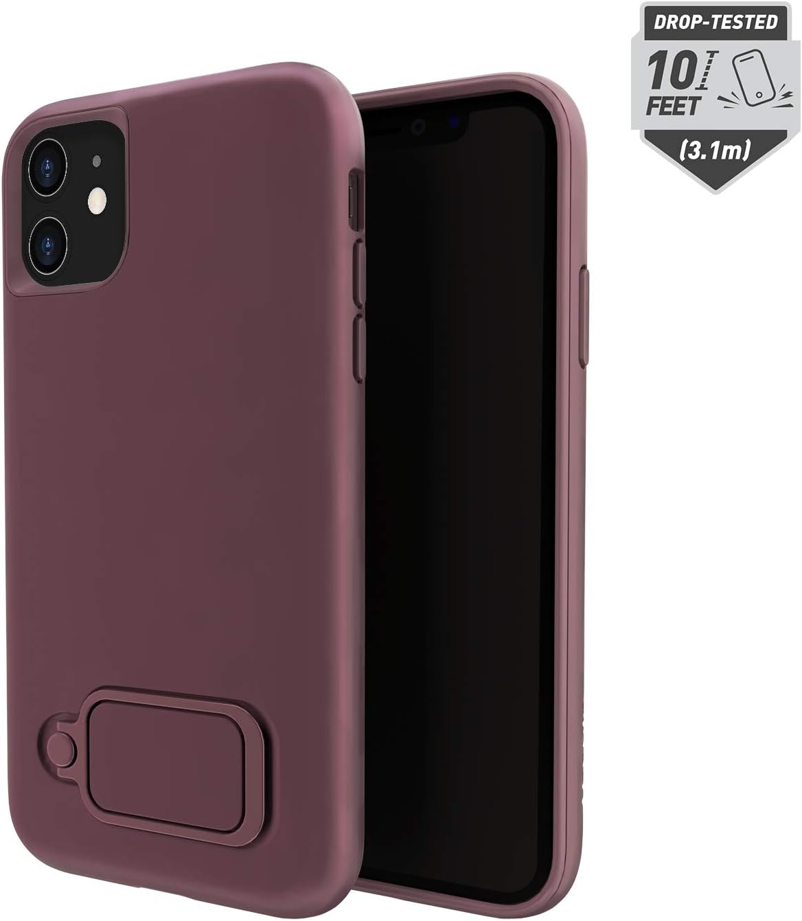 Skech Slim Shockproof Anti-Slip Vortex Hybrid Case with Adjustable Ring Kickstand for Apple iPhone 11 - iPhone XR, 6.1" [Wireless Charging Compatible] - Sangria