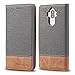 WenBelle for Huawei Mate 9 Case, [Blazers Series] Stand Feature,Double Layer Shock Absorbing Premium Soft PU Color Matching Leather Wallet Cover Flip Cases for Huawei Mate 9 (2016) (Grey)