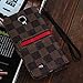 RAYTOP Luxury Brand Designer Brown Checks Leather Cases Covers Wallet for Samsung Galaxy S4 GT-I9500 Men Guys Plaid Gift Classy Classic Decent High Quality