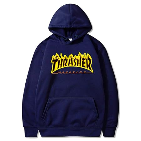 felpa thrasher scritta blu