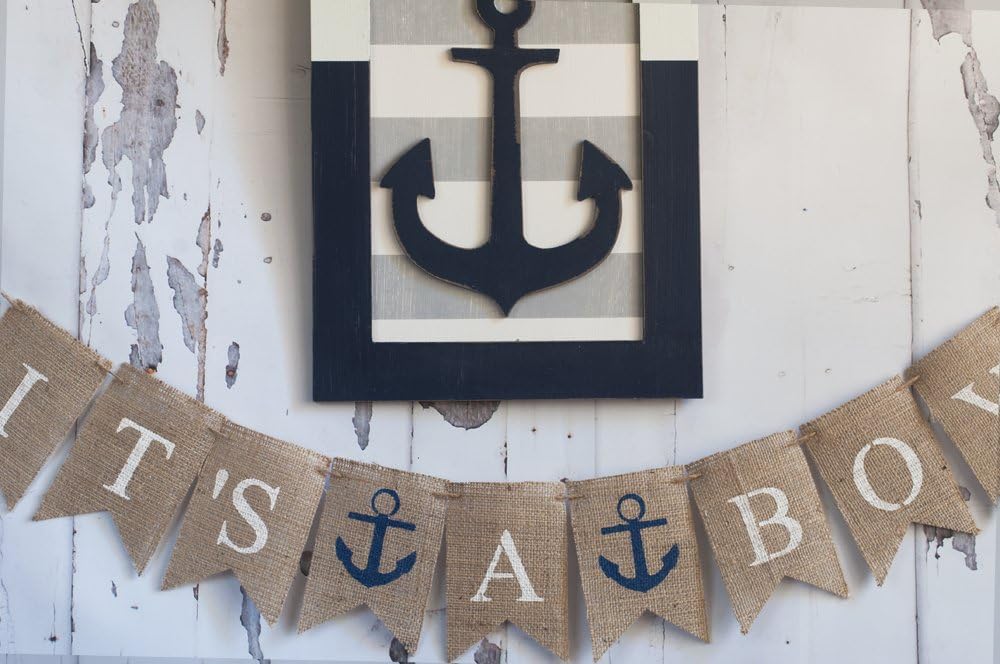 Amazon Com Nautical Baby Shower Decor It S A Boy Anchor Gender