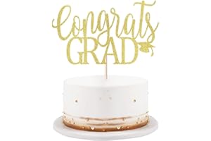 LVEUD Congrats Grad Cake Topper,Congratulations Cake Toppers 2025 Graduation Cake Topper for 2025 Graduation Party Cake Decorations (gold)