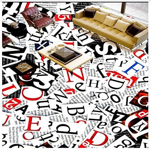 3d壁紙床pvc壁画カスタム英語アルファベット3dステレオ床ペイント壁画リビングルームベッドルーム壁紙studioフローリング Ayzr Qasa 壁紙 Amazon