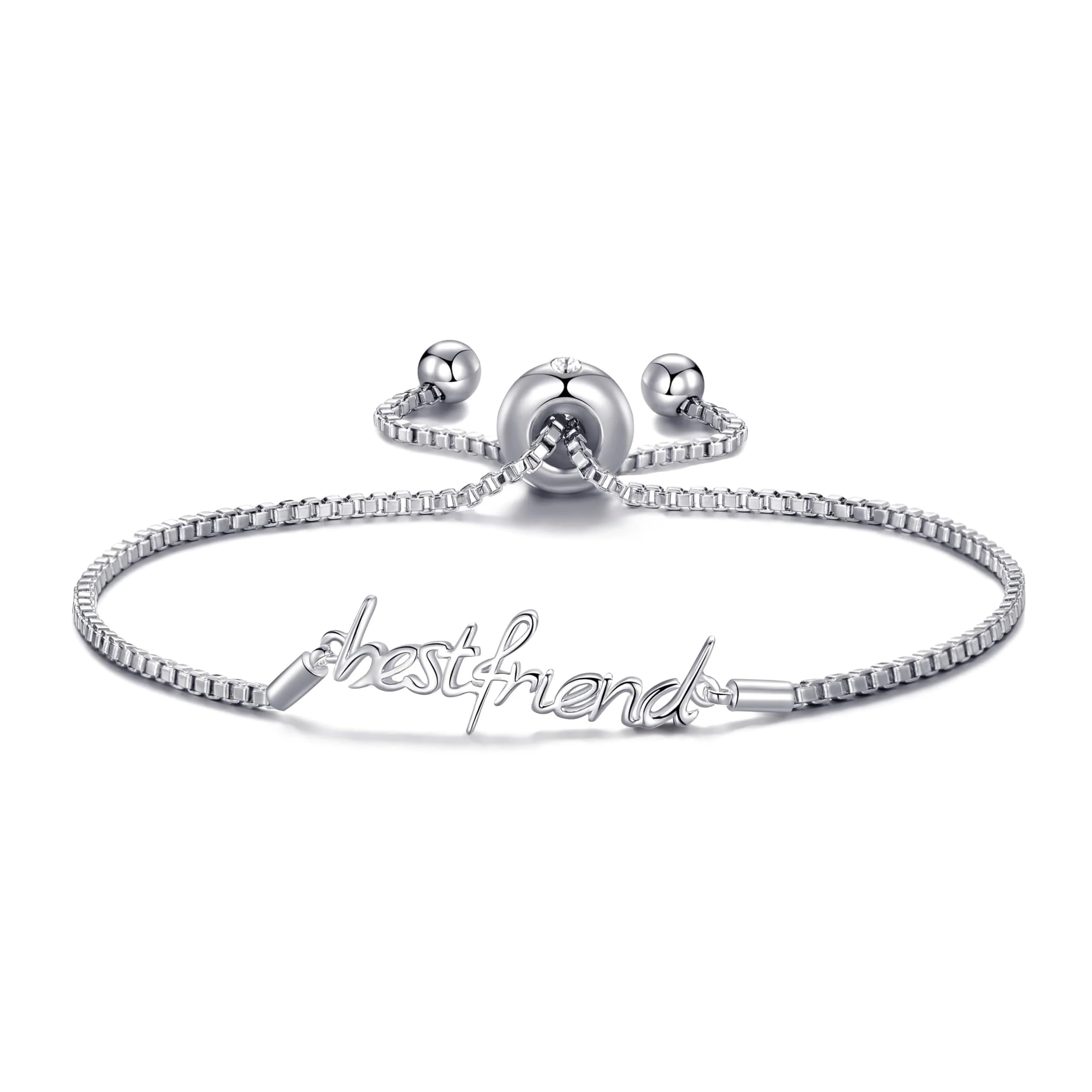 Philip Jones Silver Plated Best Friend Bracelet Created with Zircondia® Crystals