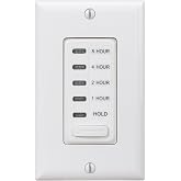 Intermatic EI220W-1 in-Wall Countdown Timer Switch, Whole House Fan, 1 HP | Countdown Auto-Off Control Sized for Whole-House Fans, Easy In-Wall Install with Clean White Styling