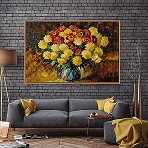 Floating Framed Canvas Wall Art for Living Room, Bedroom Bouquet Canvas Prints for Home Decoration Ready to Hang - 16x24 inches