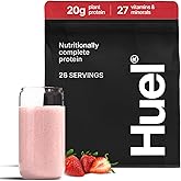 Huel Vegan Protein Powder | Strawberry | Complete Nutrition | 20g Protein Powder | 100% Plant-Based | 27 Vitamins & Minerals, Gluten Free, Non-GMO, Lactose Free | 26 Servings
