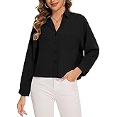 MINTLIMIT Womens Button Down Crop Tops Casual Short Sleeve Cropped Shirts Solid Lapel Blouse Shirt with Chest Pocket