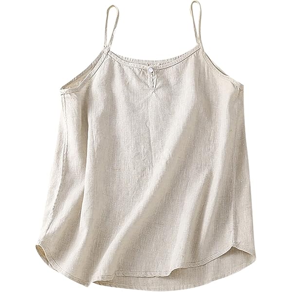 HGps8w Linen Camisole for Women Vintage U Neck Tank Tops
