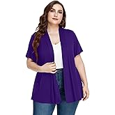 LARACE Short Sleeve Cardigans for Womens Summer Tops Casual Plus Size Open Front Lightweight Cover Up
