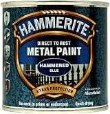 Hammerite Direct to Rust 5092936 Hammered Blue 250ml Metal Paint