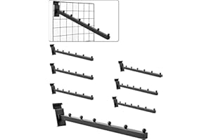 POKOTO 6 Ball Waterfall for Grid Wall and Wire Grid Wall Hangers Gridwall Hooks for Displaying Grid Wall Accessories Clothing Retail Shirt Housewares Rack Vendor Events (8, Black)