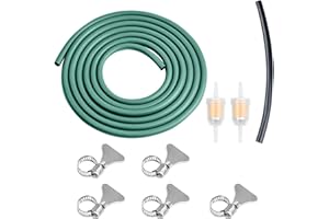 SOFO Universal 1/4 Fuel Line Hose - For Small Engine Fuel line 10ft Gas Line with Supporter for Kawasaki, Kohler, Predator Engine, Snowmobiles, Go-Karts, Jeeps, and Generators