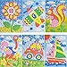 Weoxpr Mosaic Sticker EVA DIY Handmade Art Kits for Kids - Sunflower, Woodpecker, Hot Air Balloon, Butterfly, Giraffe, Sailboat