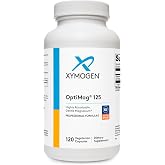 XYMOGEN OptiMag 125, 120 Capsules | Magnesium Glycinate and Malate, Muscle and Nervous System Support, Gentle Daily Magnesium