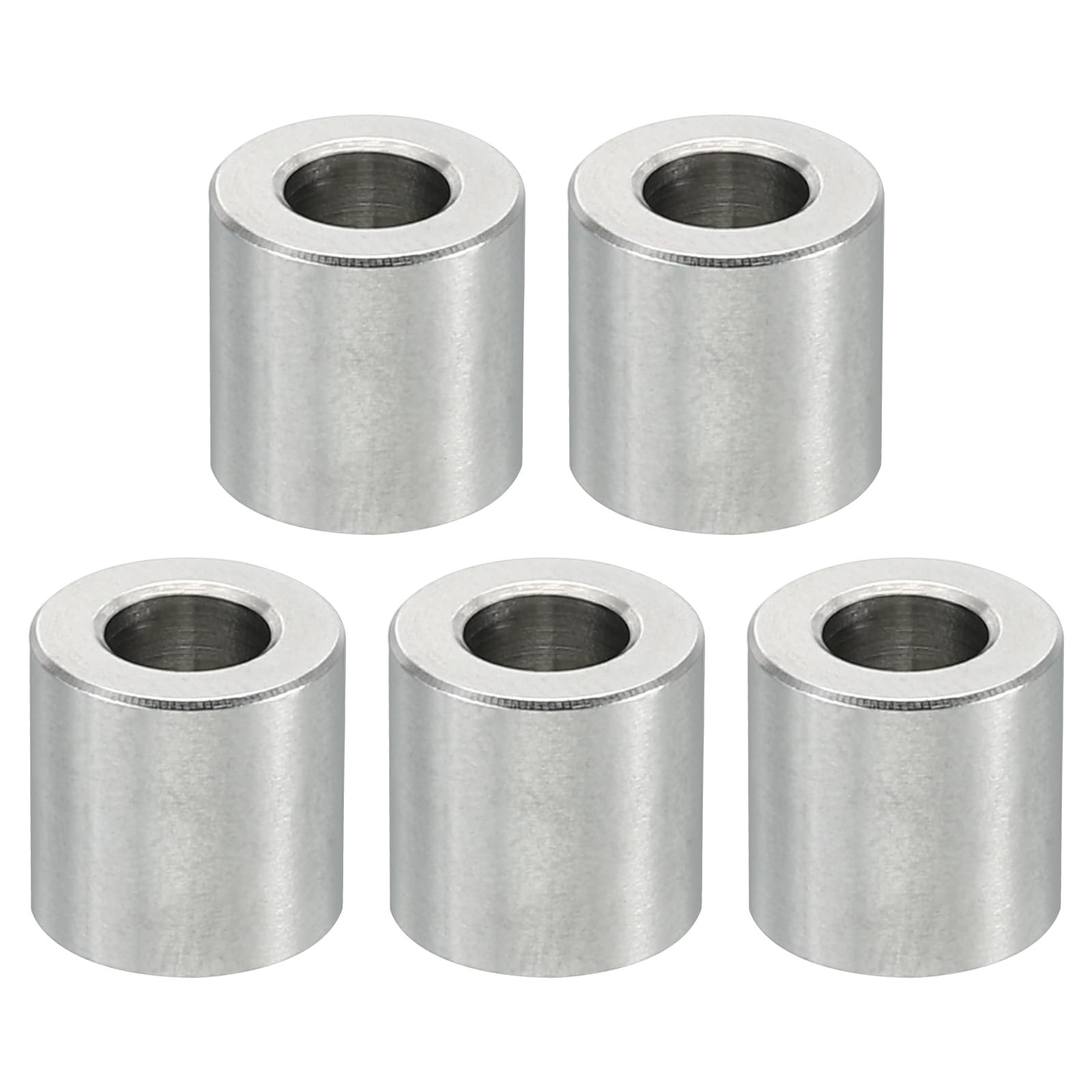 PATIKIL M5 Stainless Steel Spacers, 5 Pcs Metal Spacers Stainless Steel 5.2mm ID x 10mm OD x 10mm L Stainless Steel Spacer Screw Standoff Round for 1/5inch or M5 Screw Bolts