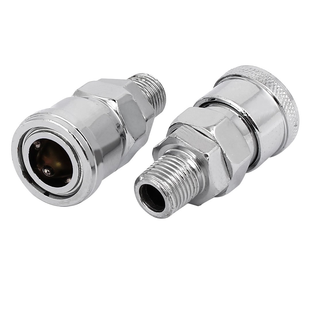 Sourcingmap SM-20 Air Compressor 1/4PT Male Thread Zinc Plated Quick Coupler 2pcs