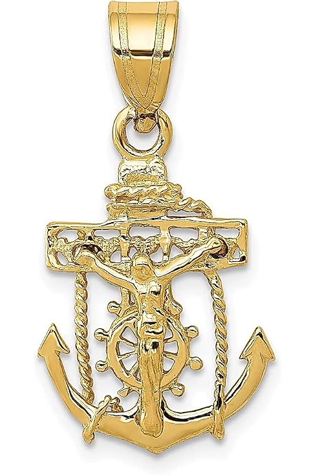 Solid 14k Yellow Gold Jesus Cross 