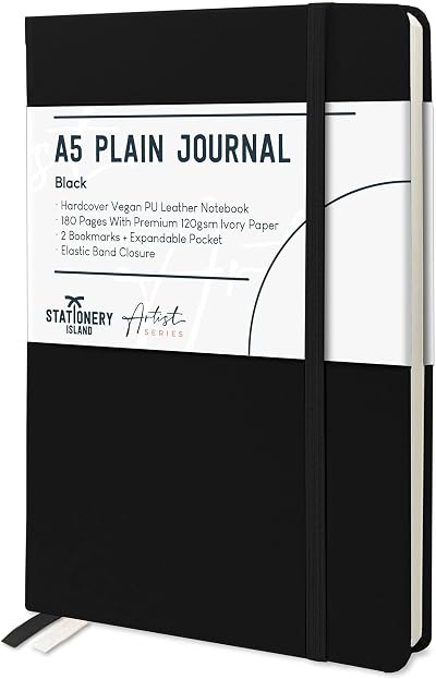 Stationery Island A5 Unlined Notebook Hardback 180 Pages 120gsm Paper