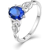 Rocayi Celtic Knot Rings 925 Sterling Silver Infinity Promise Engagement Ring Oval Cut Birthstone Jewelry for Women
